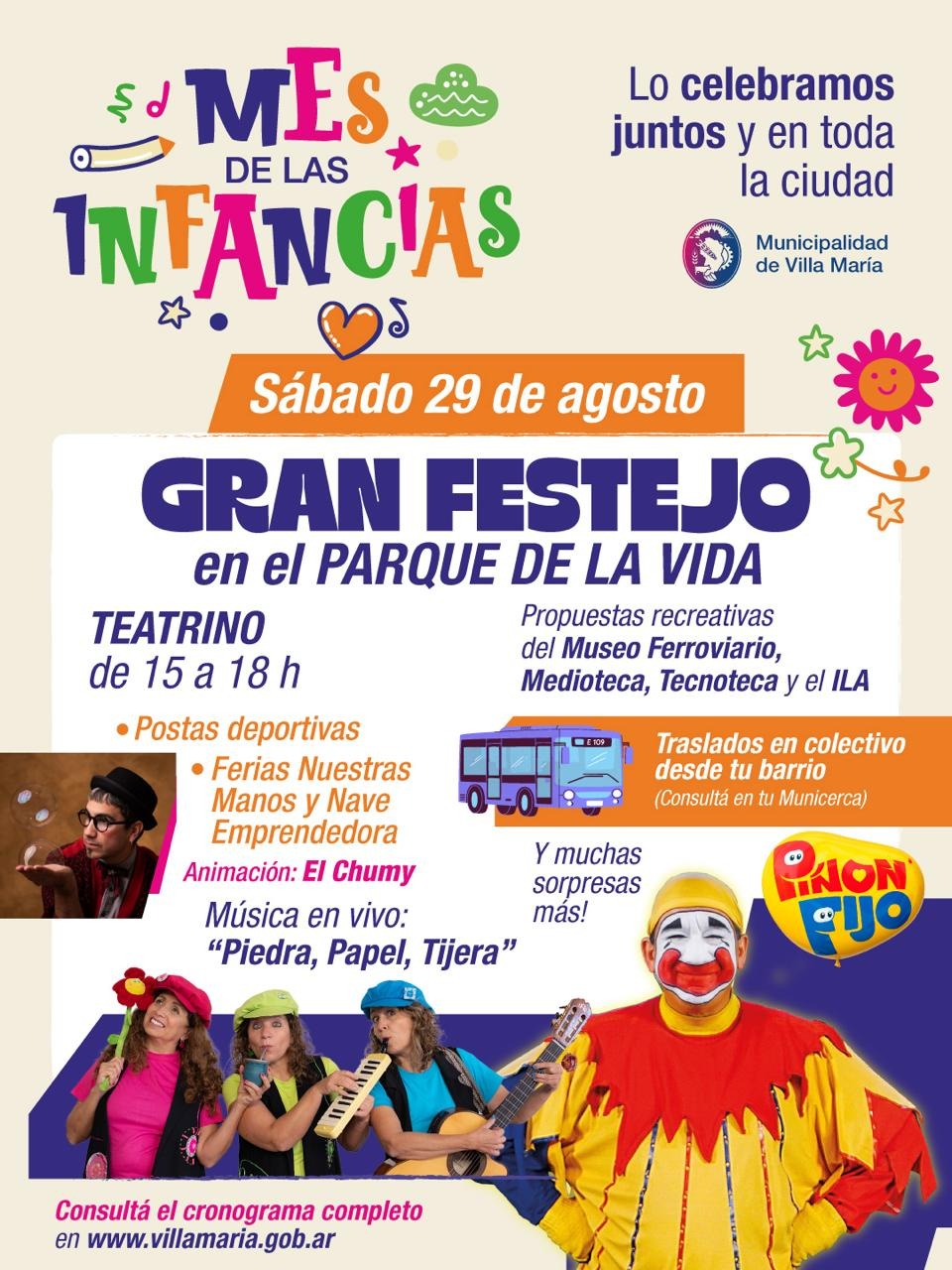 Gran Festejo por el Mes de las Infancias con Piñón Fijo