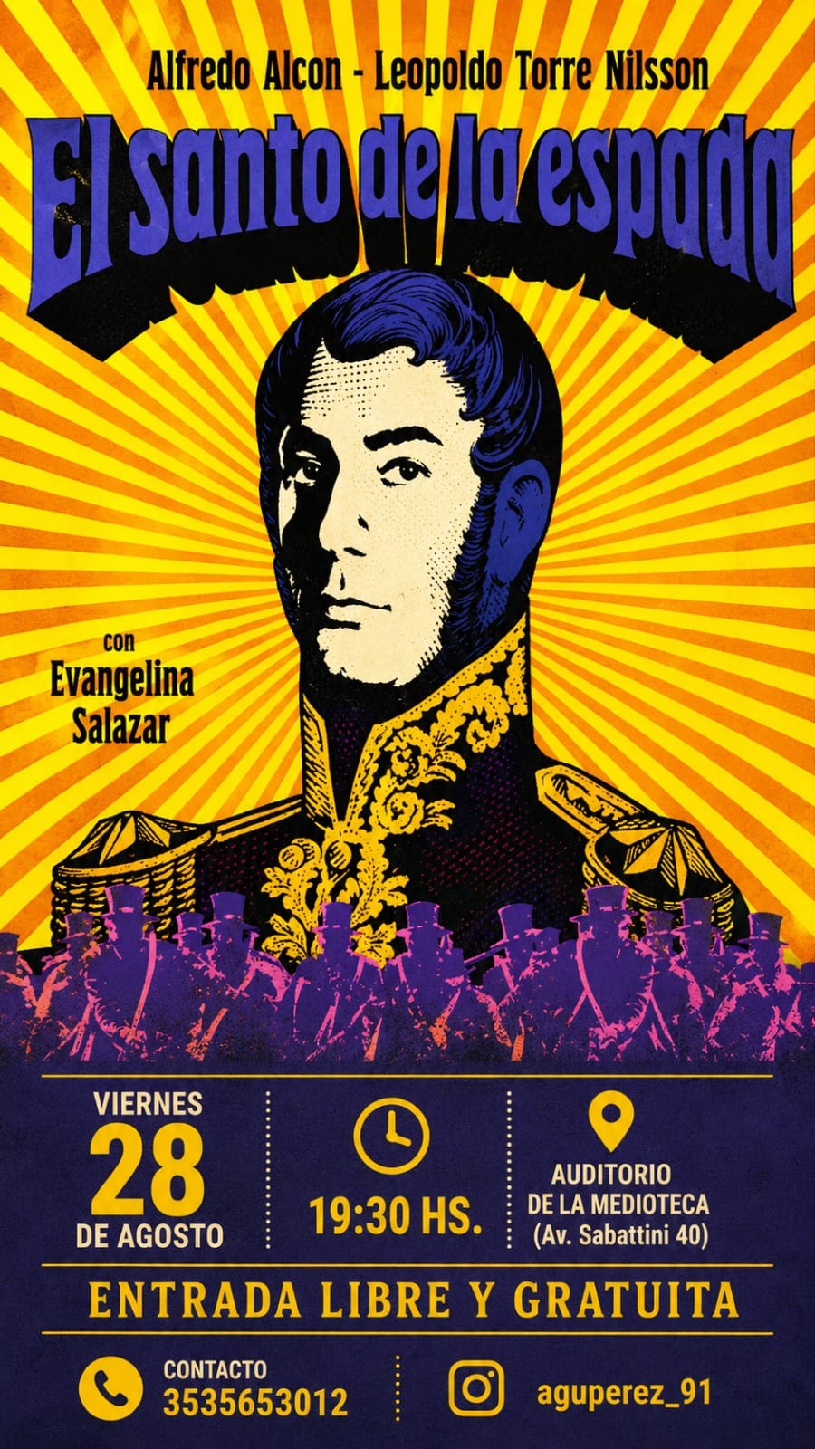 Cineclub con el filme «El santo de la espada»