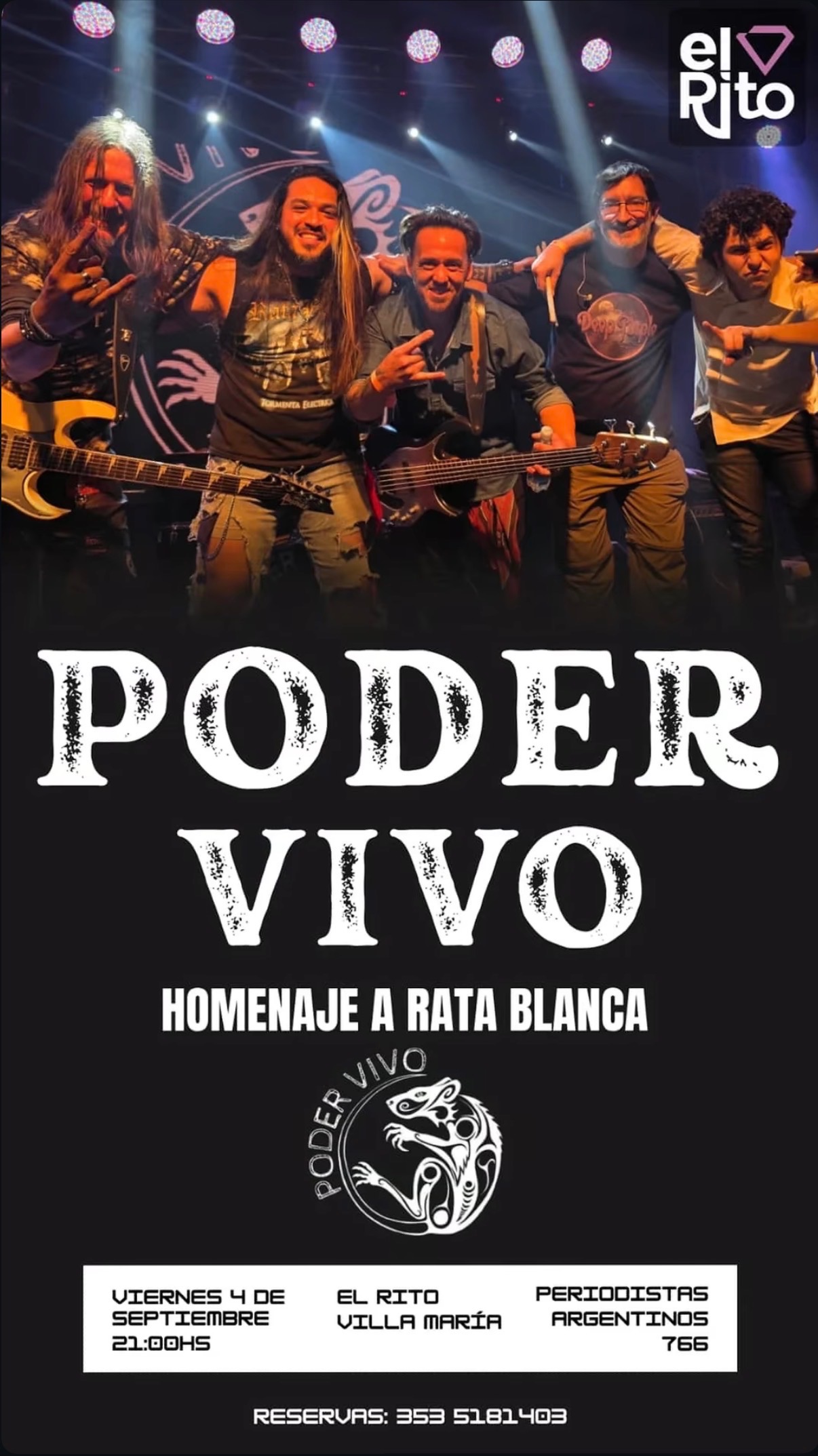 Recital de Poder Vivo, homenaje a Rata Blanca