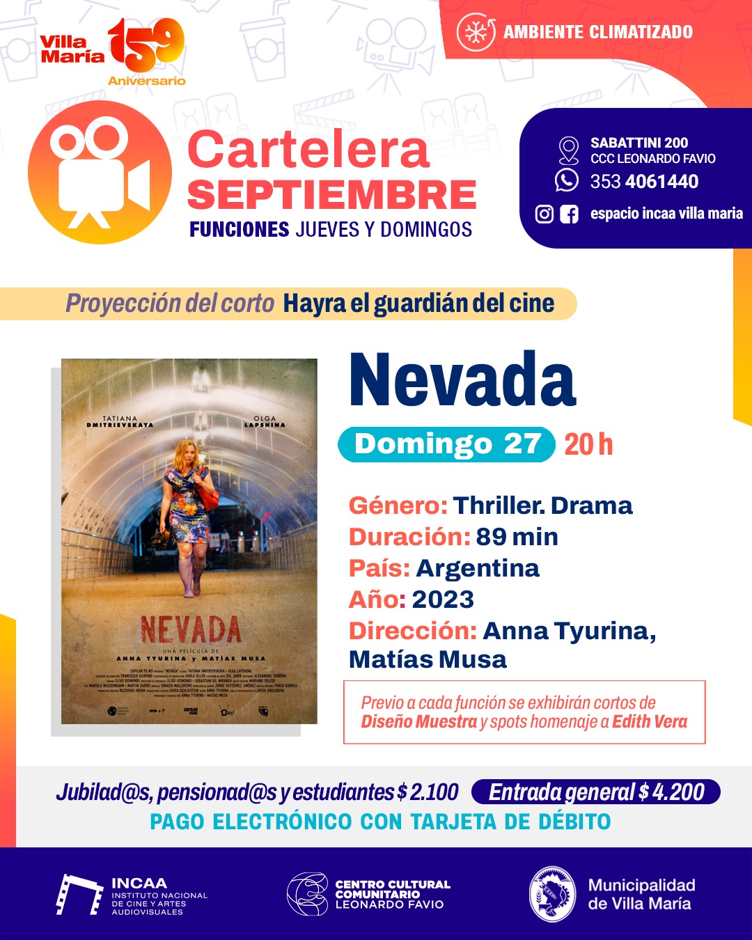 Corto «Hayra, el guardián del cine» y el filme «Nevada»