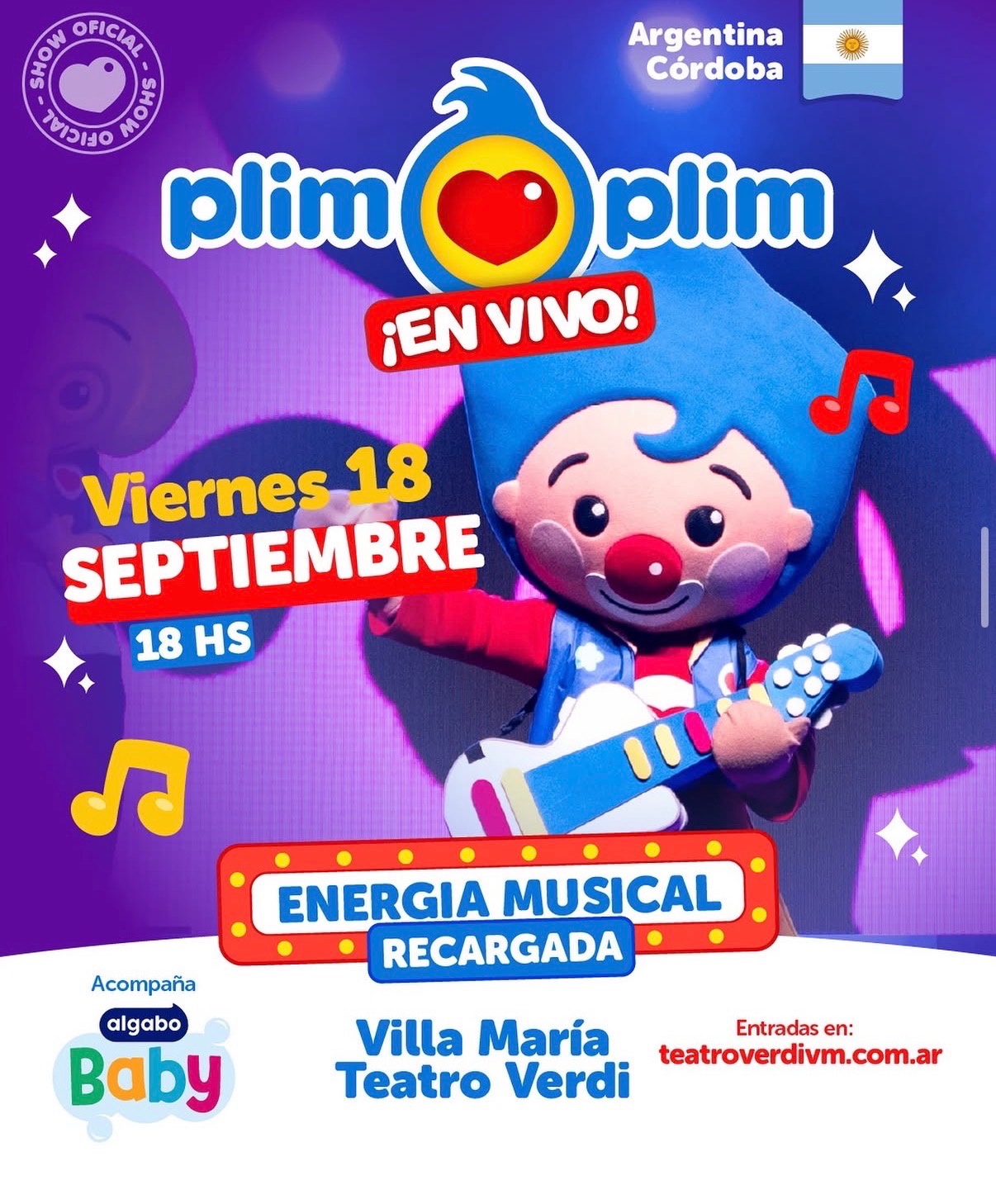 Espectáculo infantil de Plim Plim “Energía musical recargada”