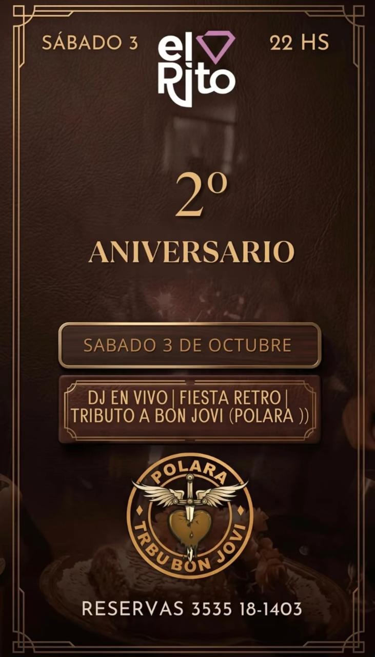 2° aniversario de El Rito con Polara, tributo a Bon Jovi